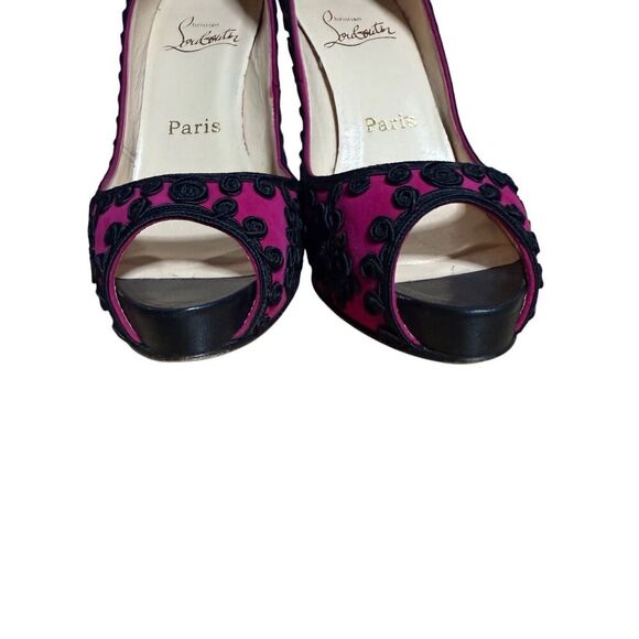 Christian Louboutin Very Brode 120 Suede Heels Sz EU 36 / US 6 Magenta (Fuchsia) - Picture 5 of 16